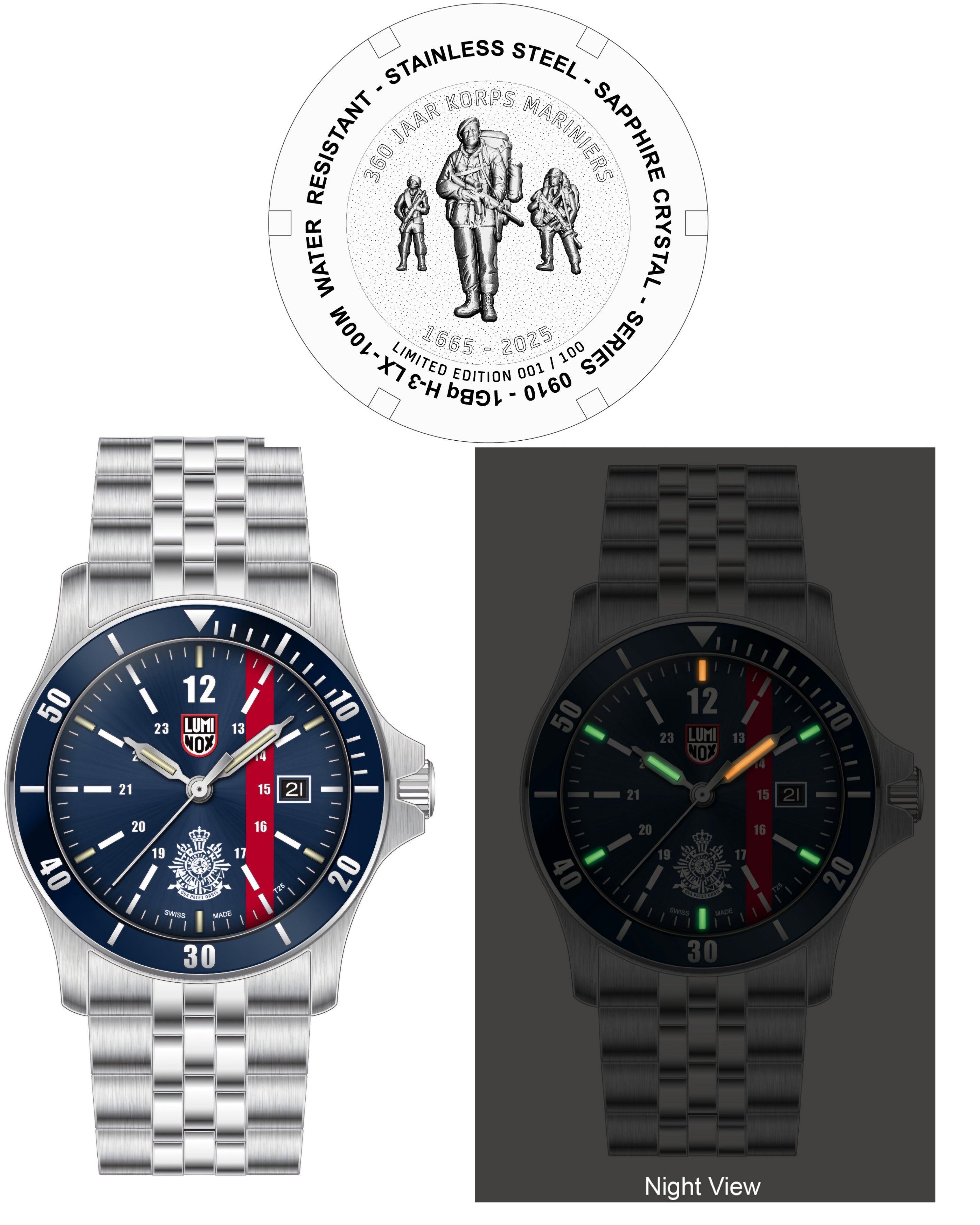 Korps Mariniers nr. 1-100 Luminox Dress Watch 360 Jaar