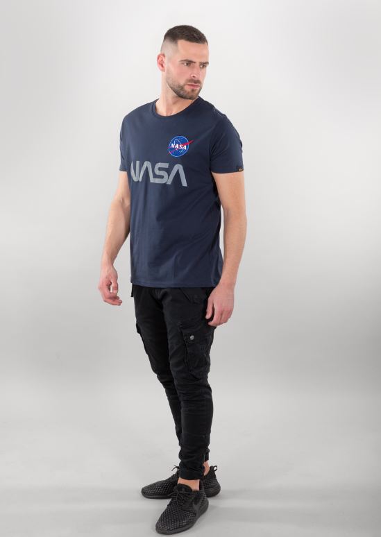 NASA Blue T-Shirt , Reflective Grijs